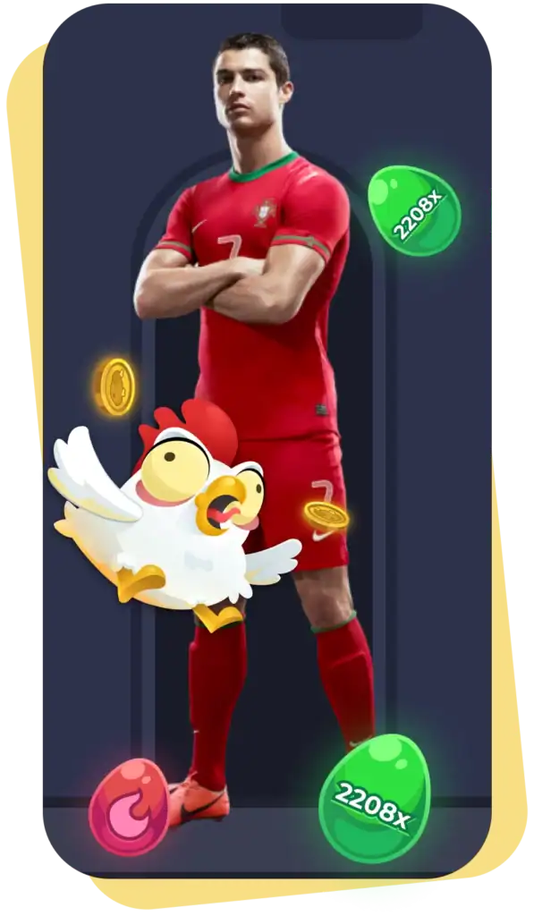 Chicken Road Cristiano Ronaldo (CR7) game logo.